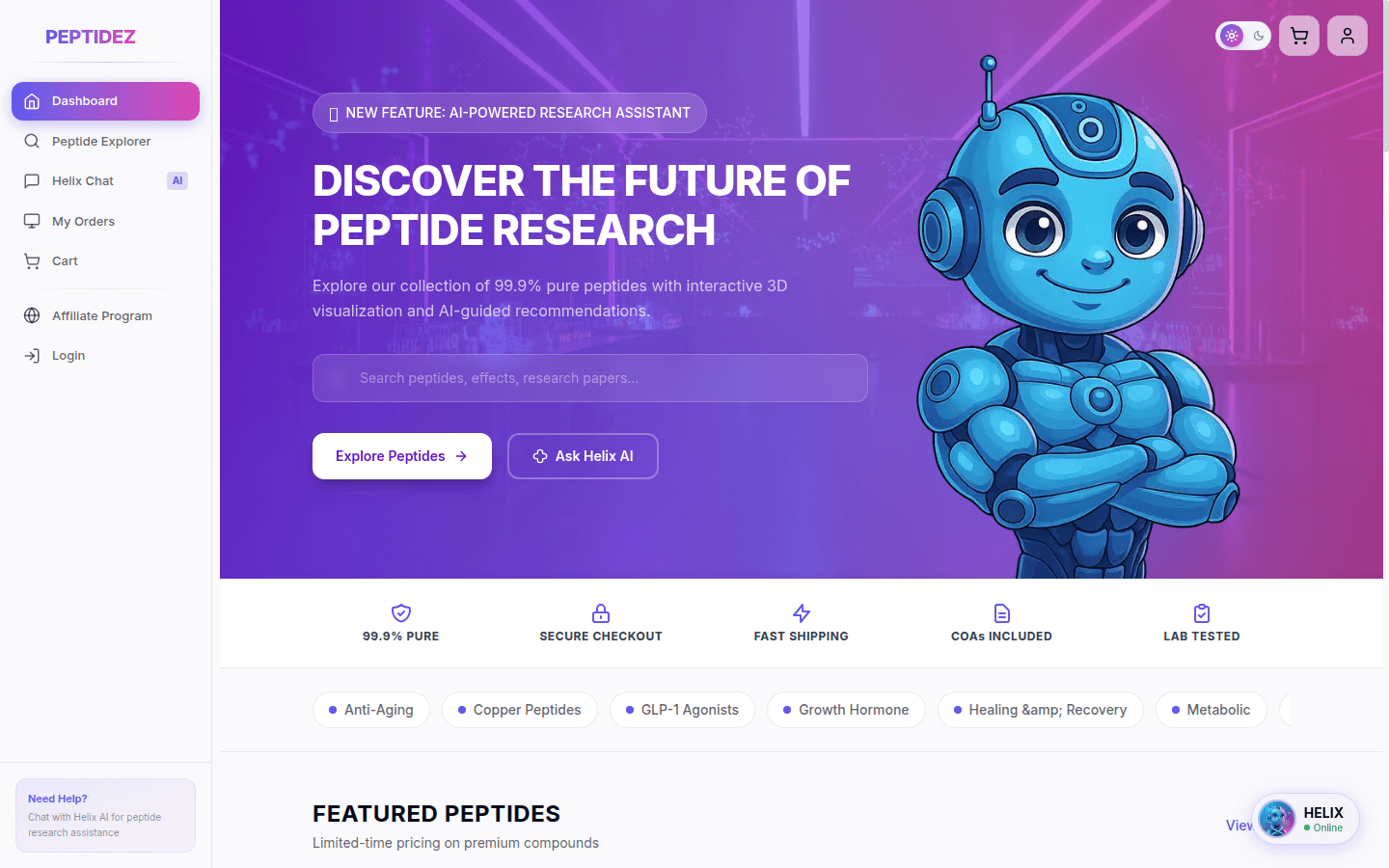 Peptidez screenshot